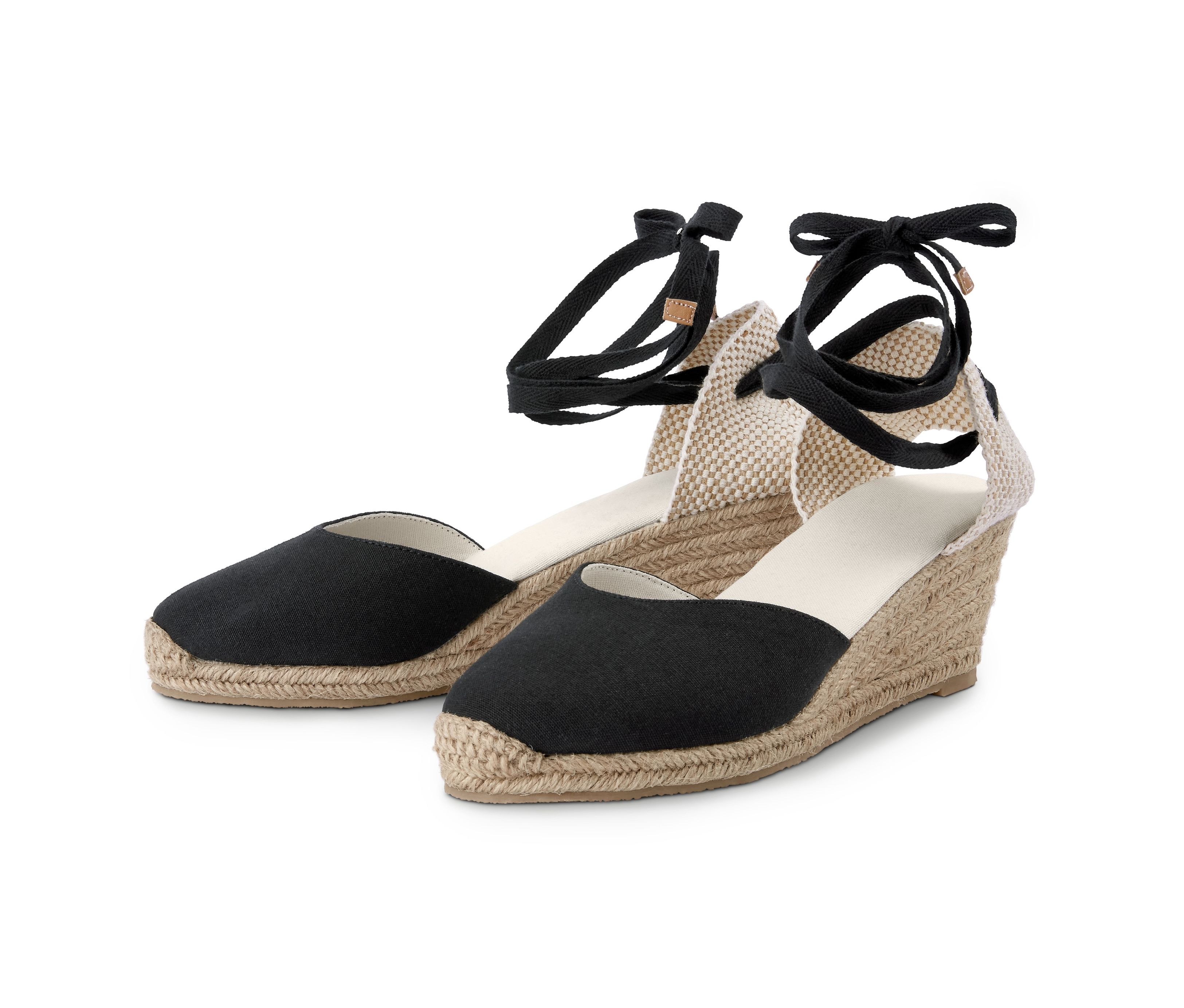 Tchibo - Espadryle na koturnie, czarny