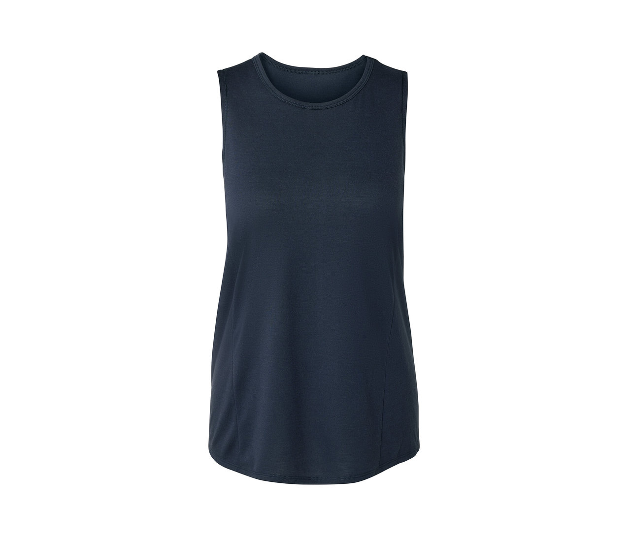 Granatowy top sportowy z dwuczęściowego zestawu.