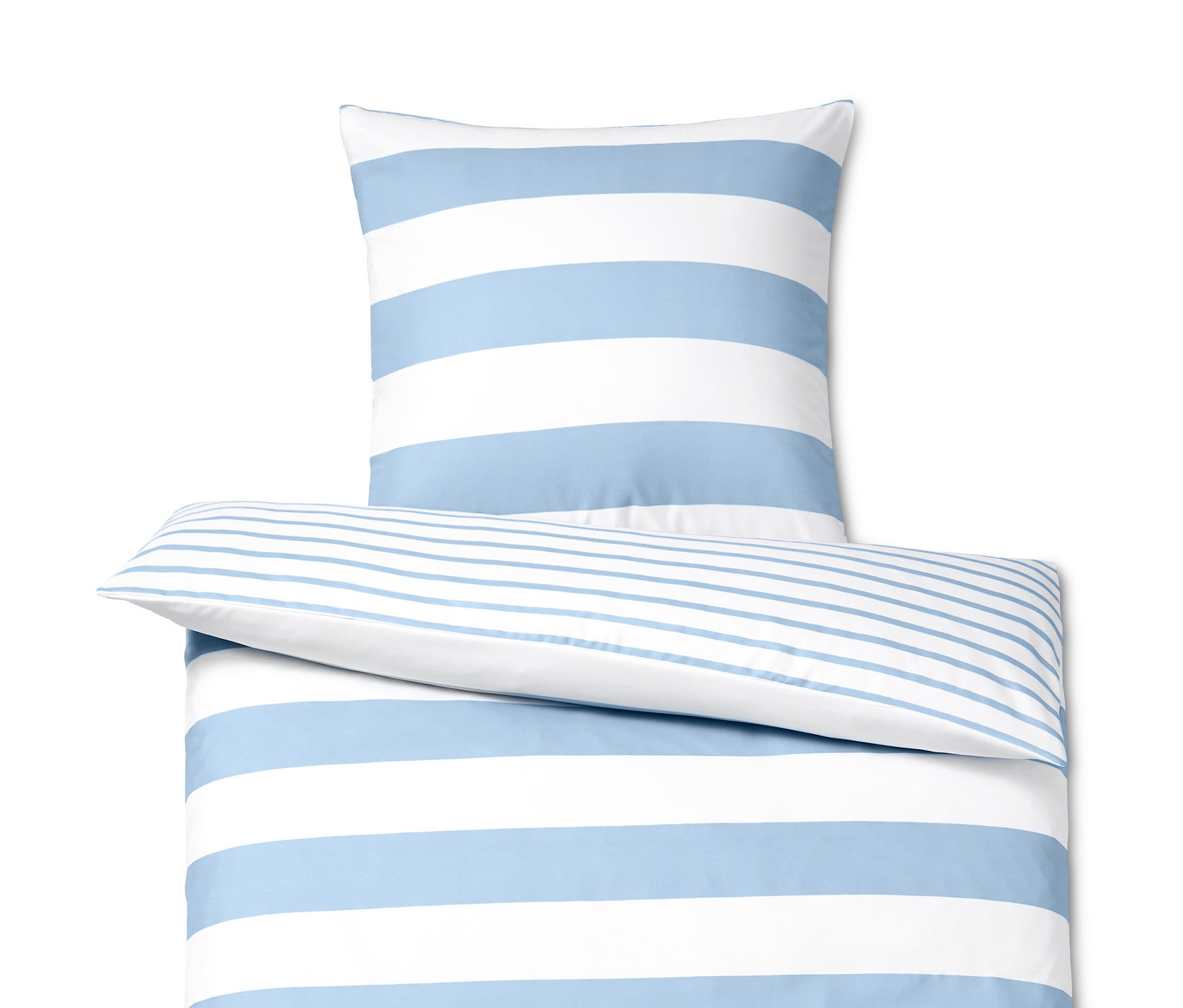 Tchibo - Pościel z mikrowłókna - kolor: biały/niebieski