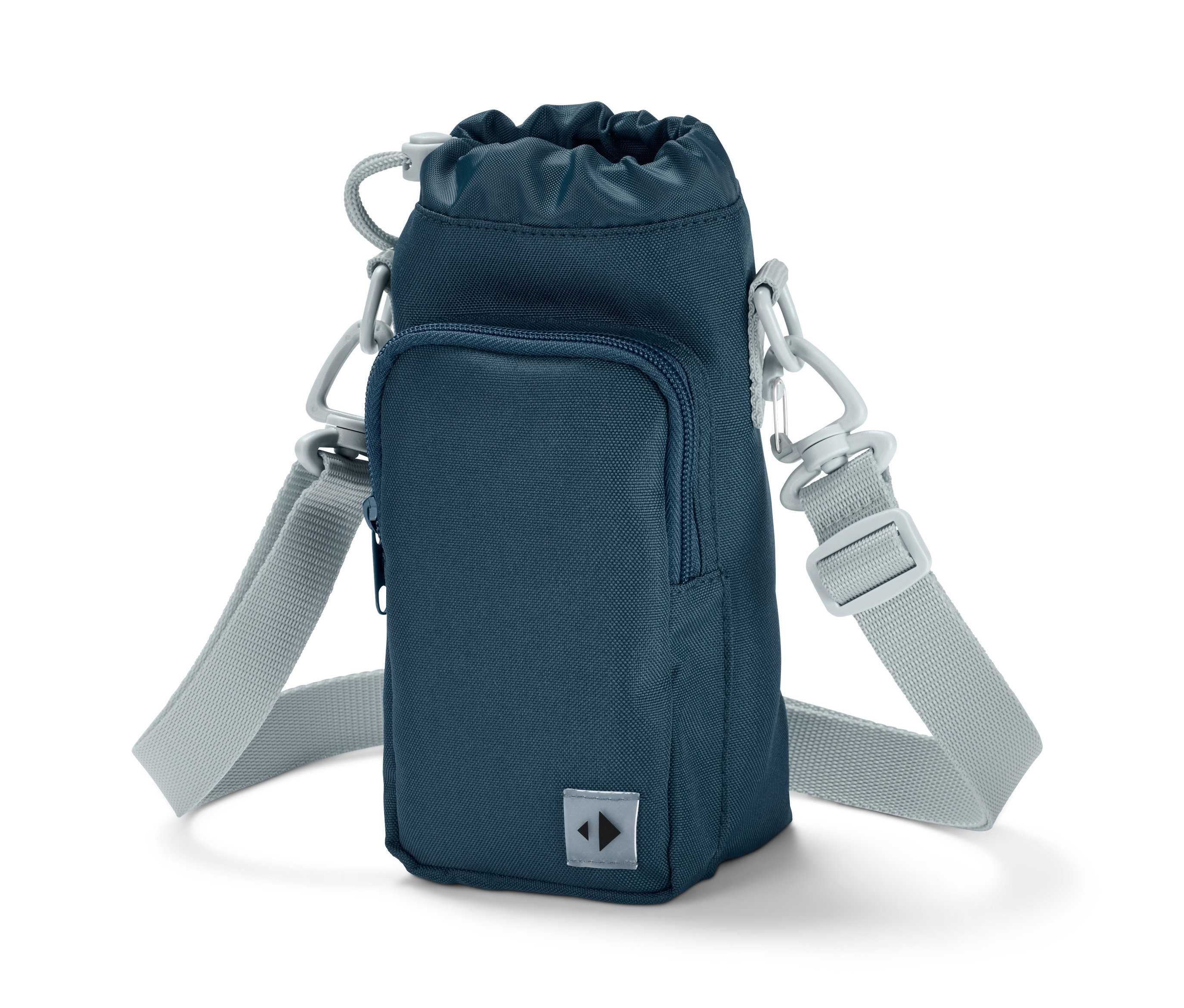 Niebieska torba na ramię na bidon.