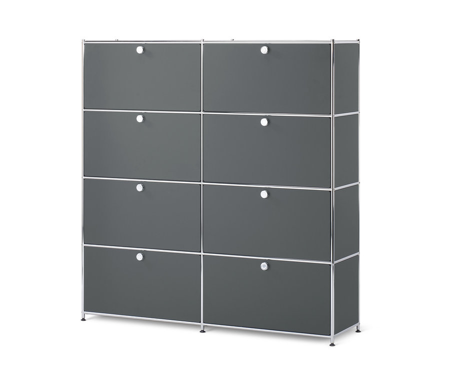 Szara szafka typu highboard »CN3« z 8 klapami.