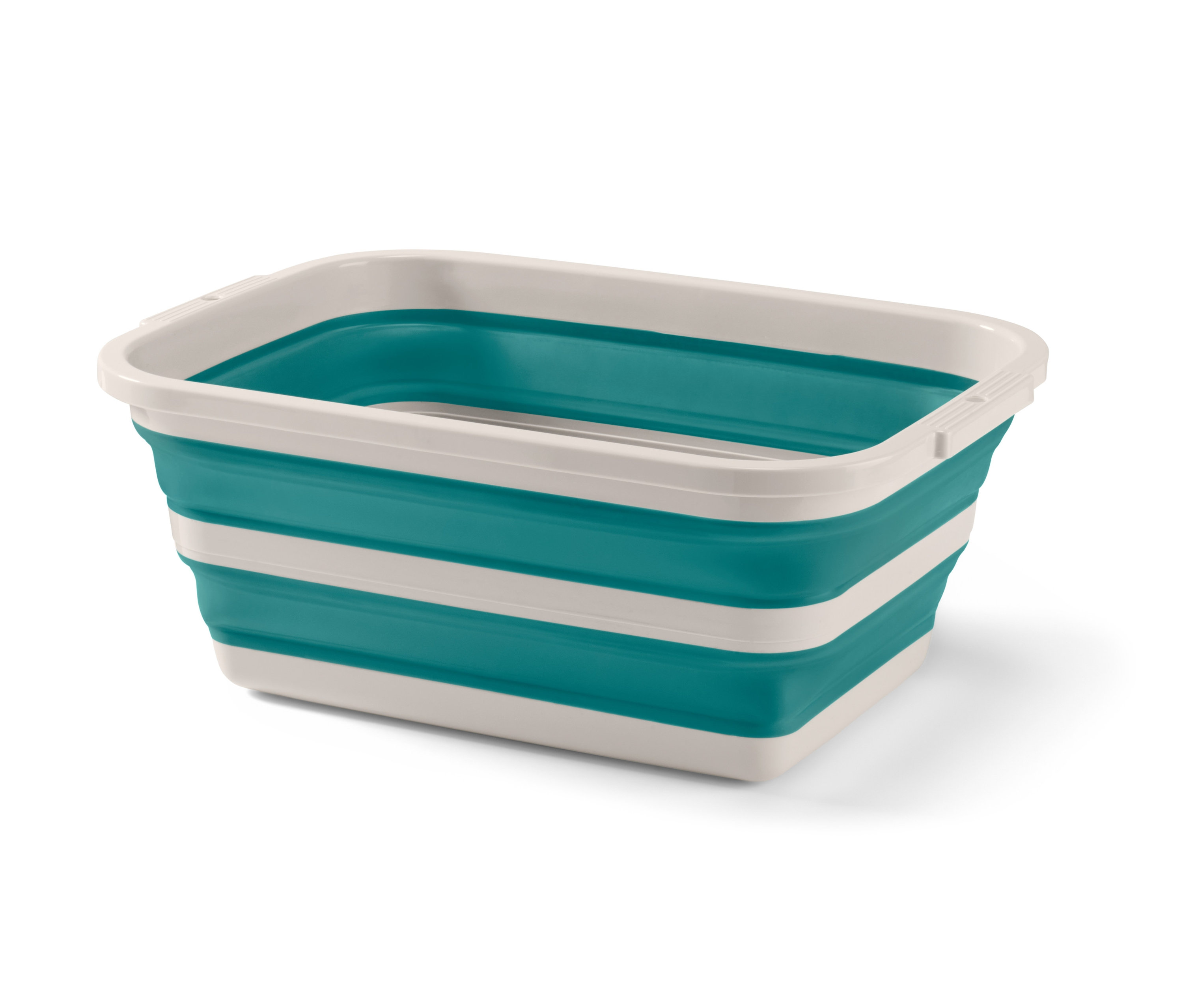 Tchibo - Składany kosz na pranie lub do mycia naczyń - kolor: zielony/beżowy