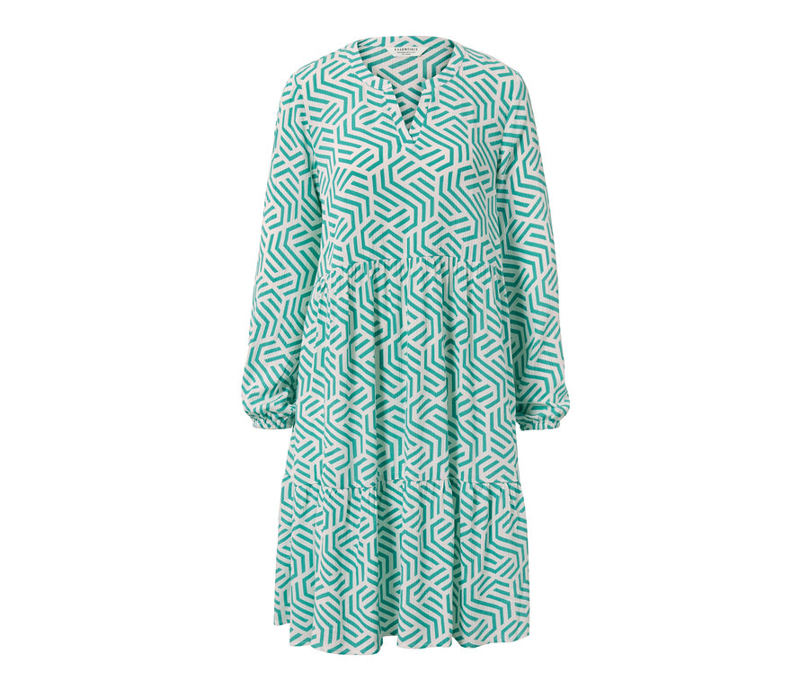 Sukienka z tkaniny z nadrukiem, aqua.