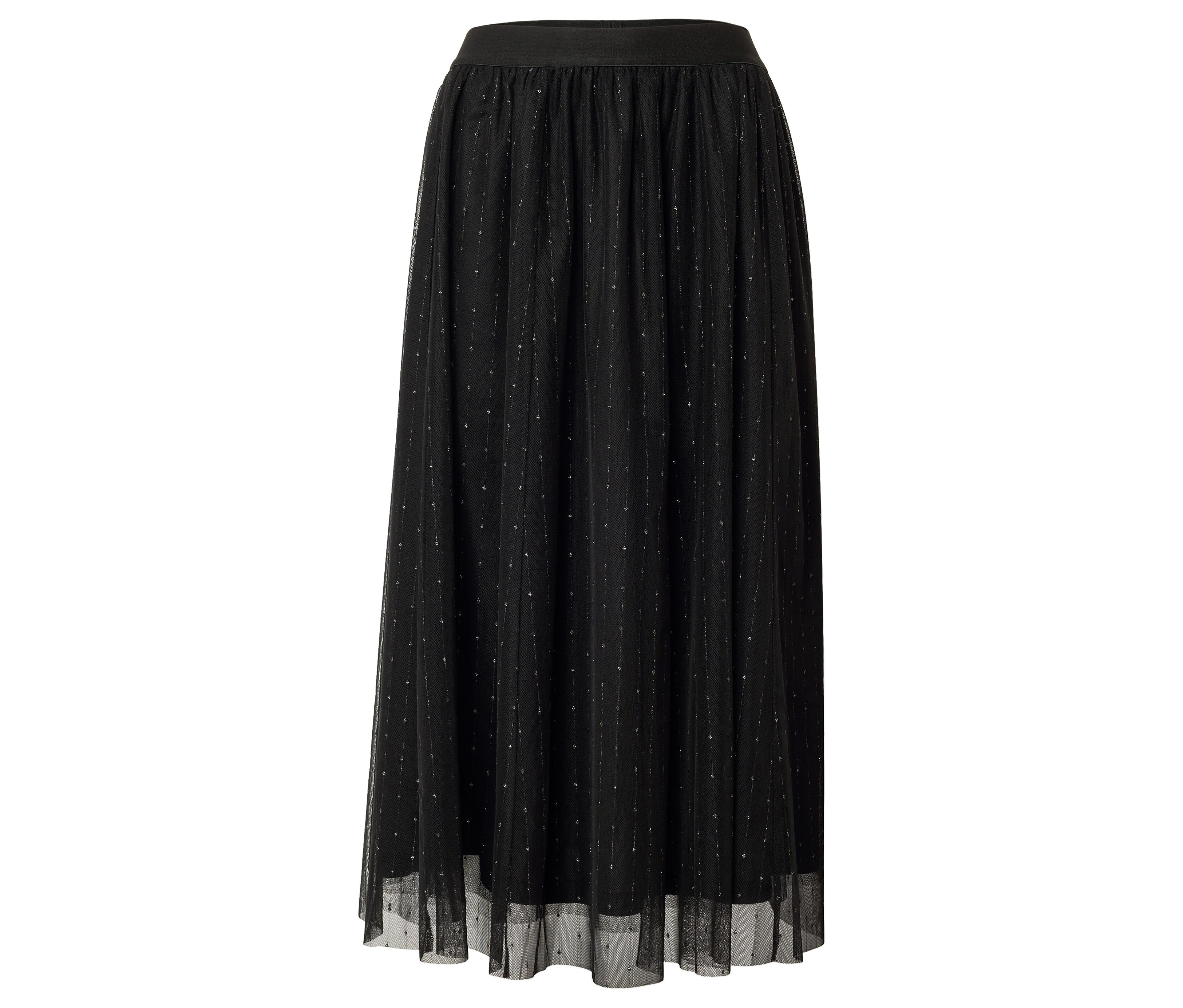 Tchibo - Tiulowa spódnica z brokatem- czarny