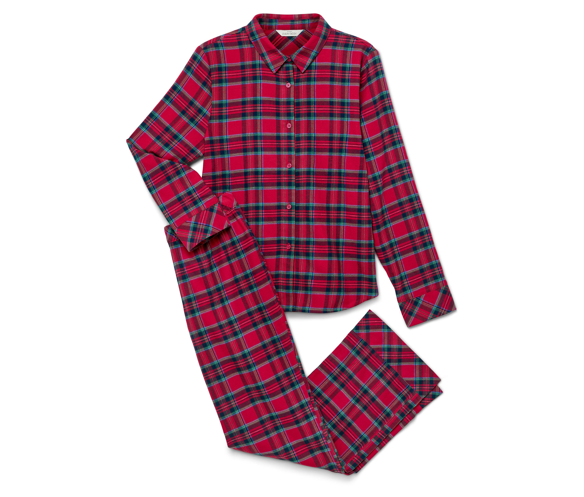 Tchibo - Piżama flanelowa- czerwony/w kratkę