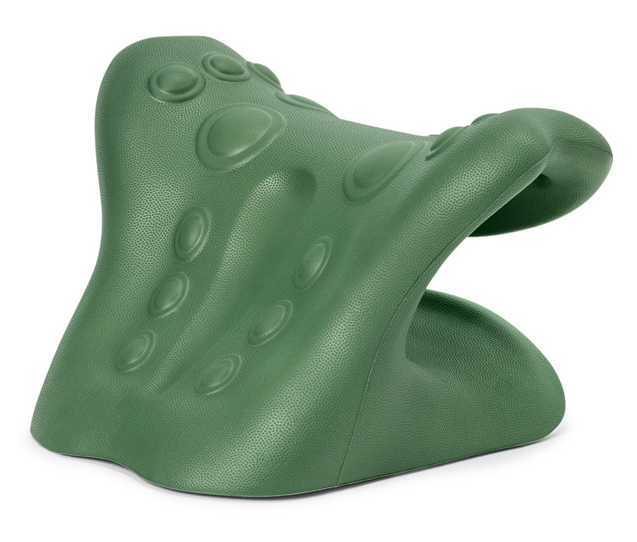 Zielone urządzenie do masażu szyi.