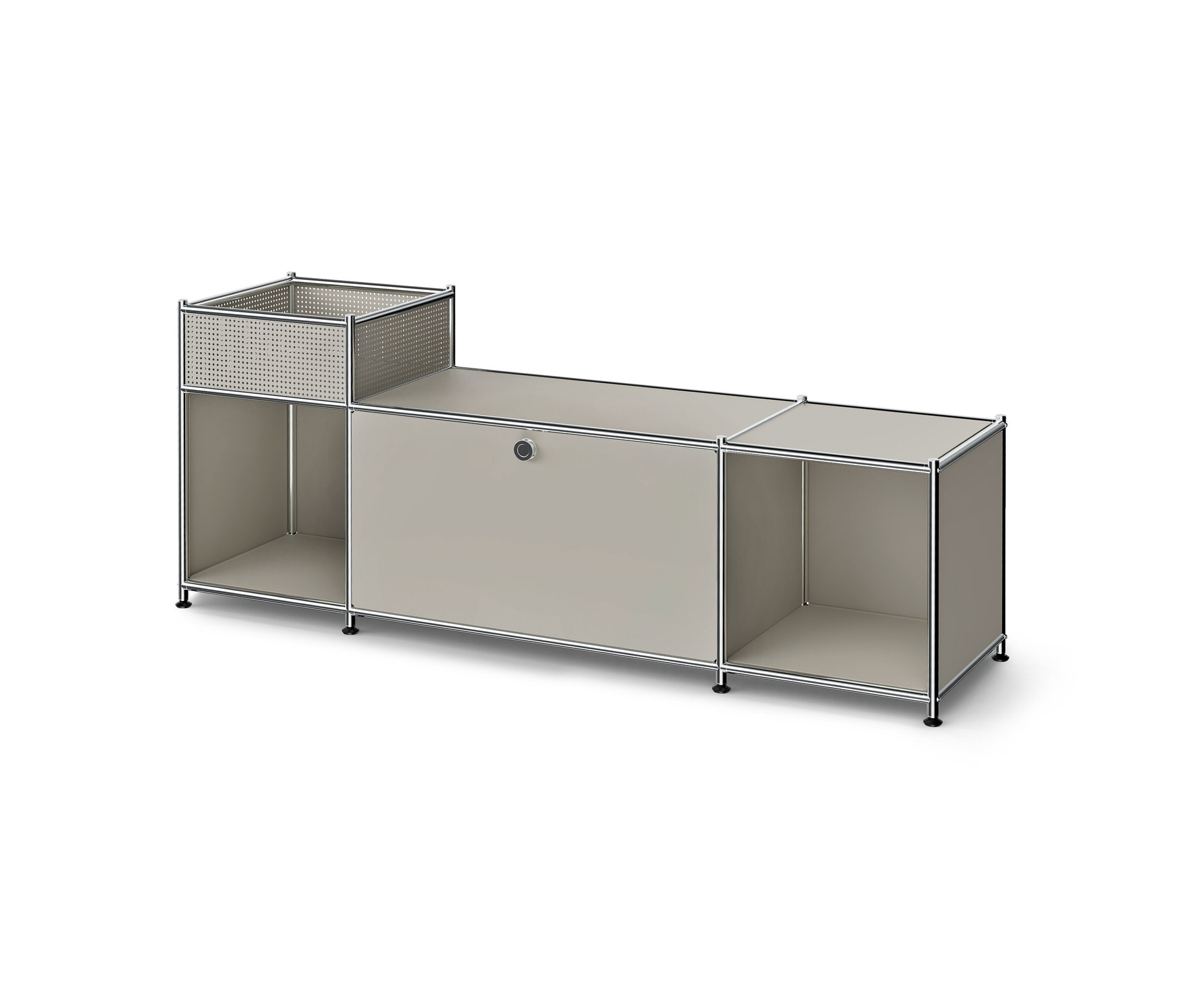 Tchibo - Metalowa szafka typu lowboard „Cn3” z klapą - kolor: szary