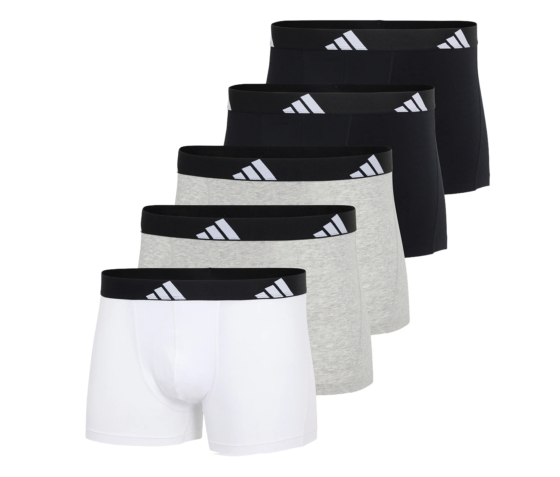 Bokserki adidas Active Flex Cotton, 5 par, białe, szare i czarne