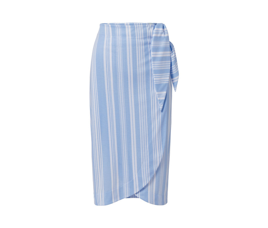 Spódnica kopertowa w paski.