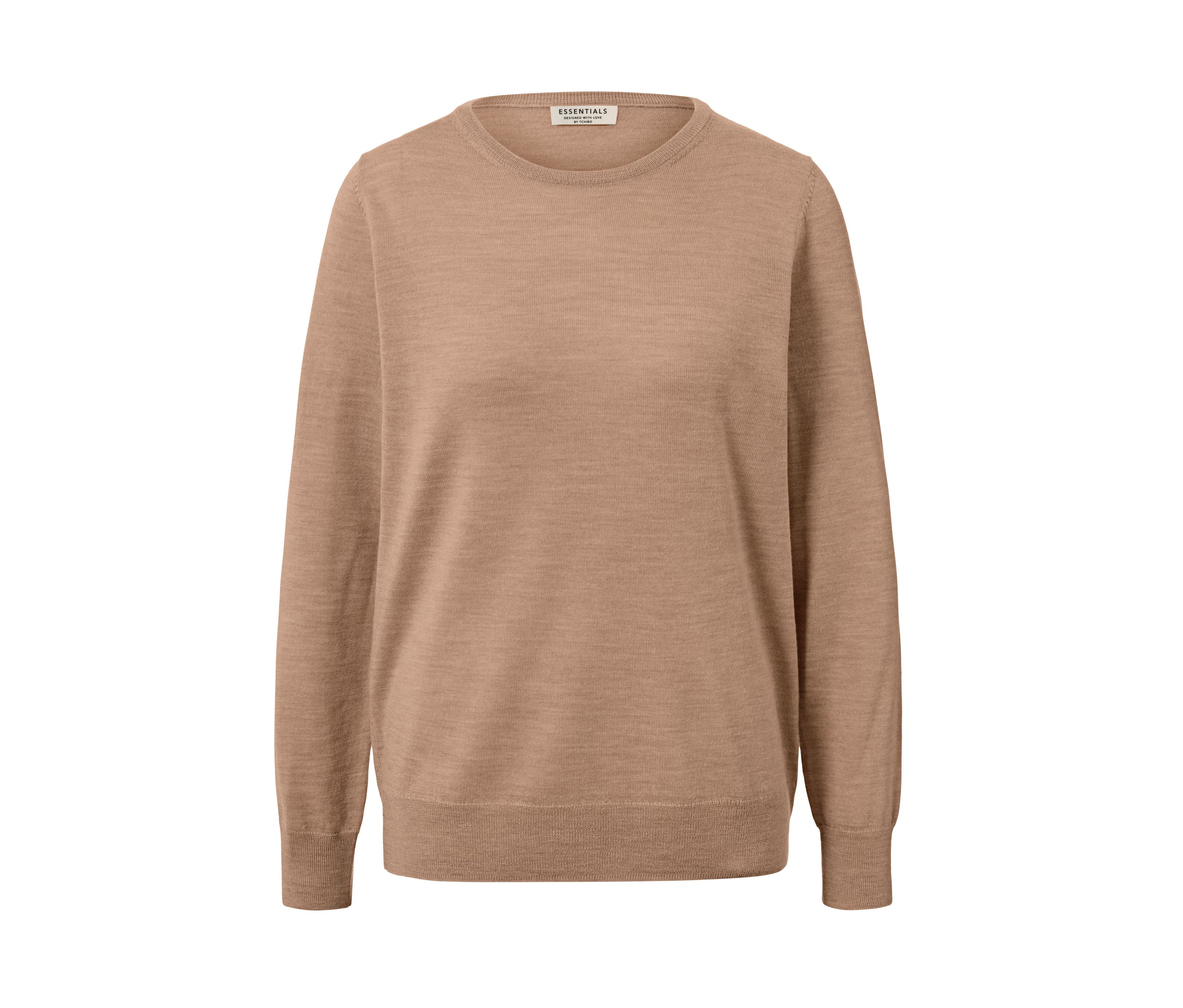 Tchibo - Sweter z wełny merino, beżowy