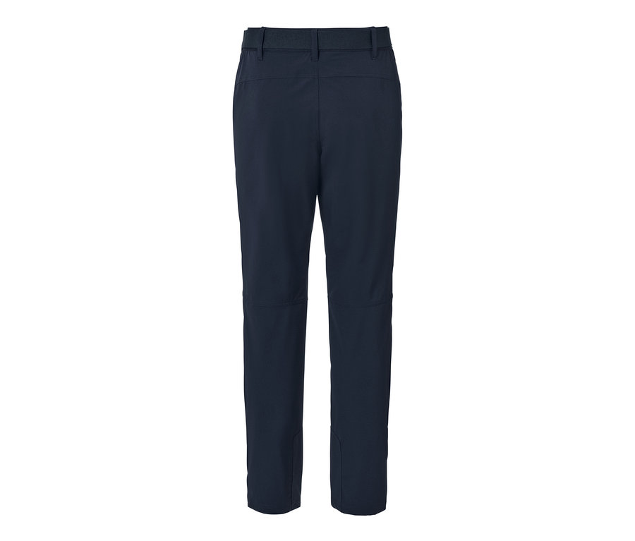 Granatowe spodnie outdoorowe.