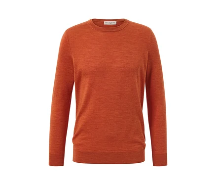 Pomarańczowy sweter z wełny merino.