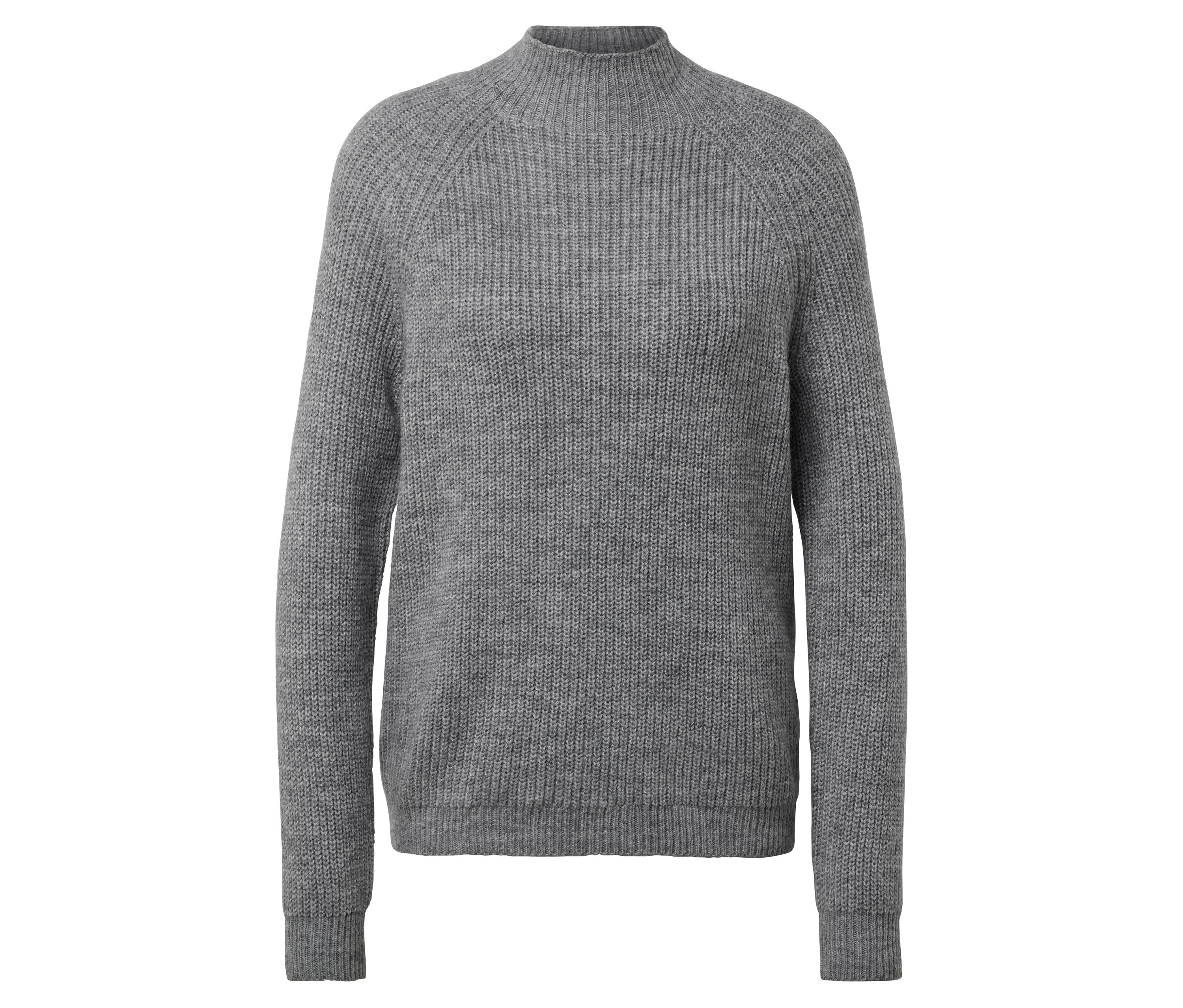 Tchibo - Sweter o grubym splocie ze stójką, szary