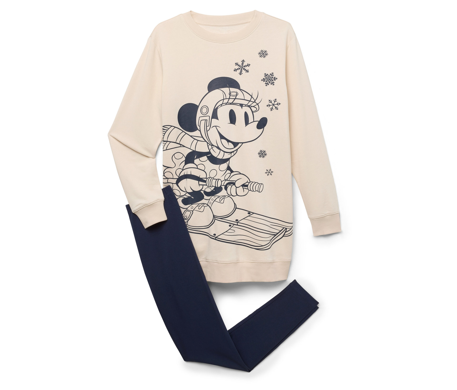 Tchibo - Piżama z legginsami „Mickey i przyjaciele”- niebieski/beżowy