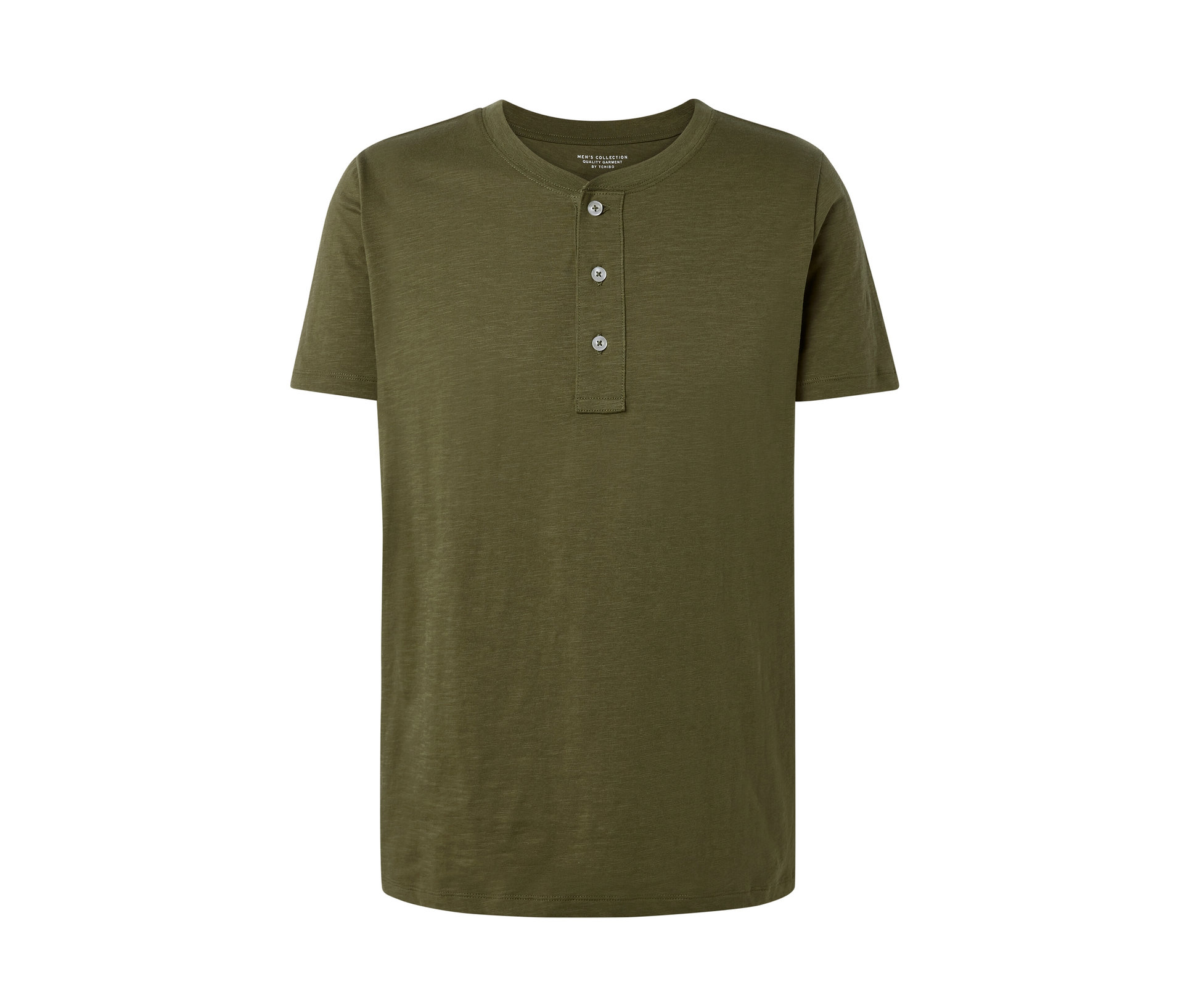 Tchibo - Koszulka henley z krótkim rękawem- zielony