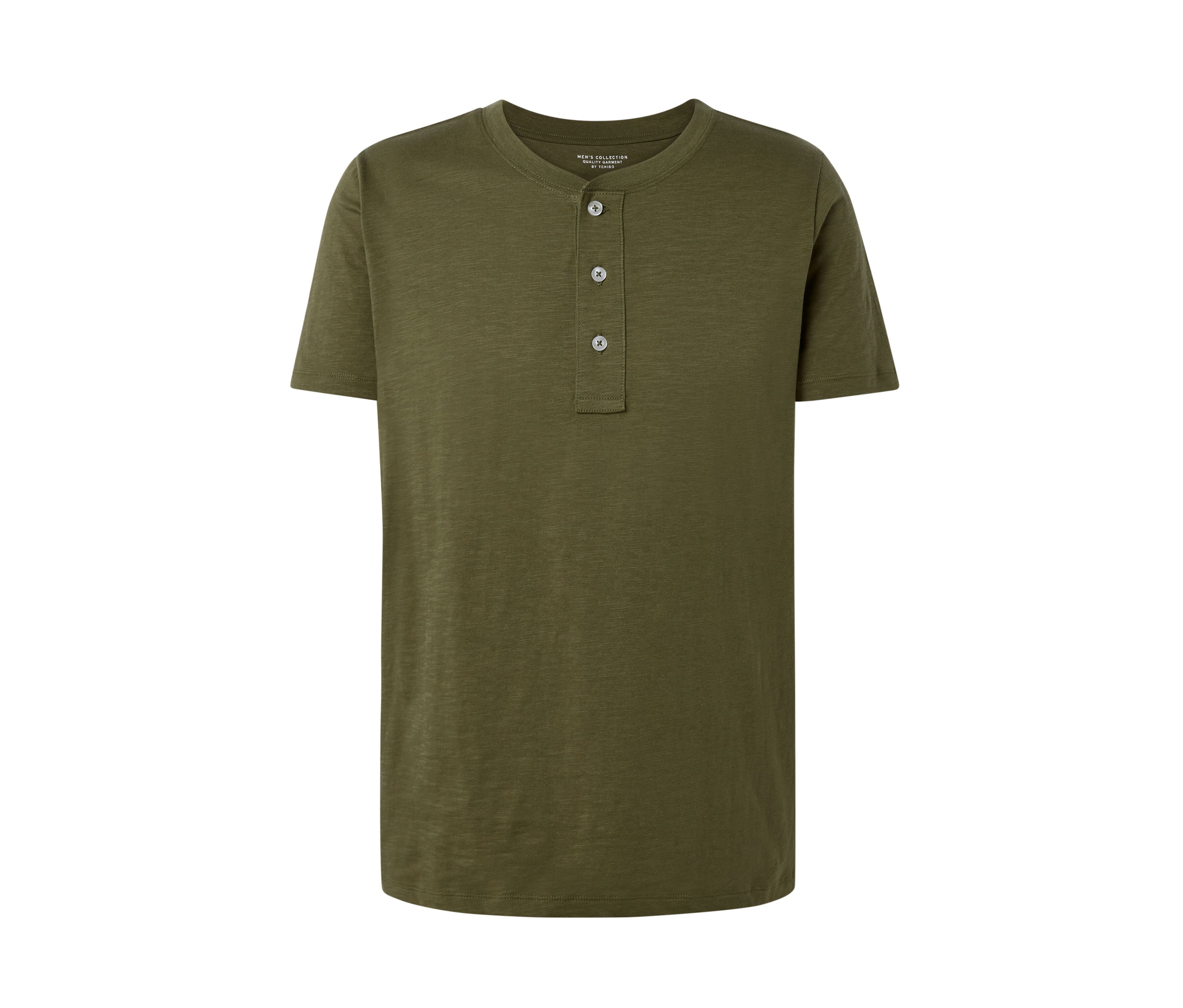 Tchibo - Koszulka henley z krótkim rękawem, zielony