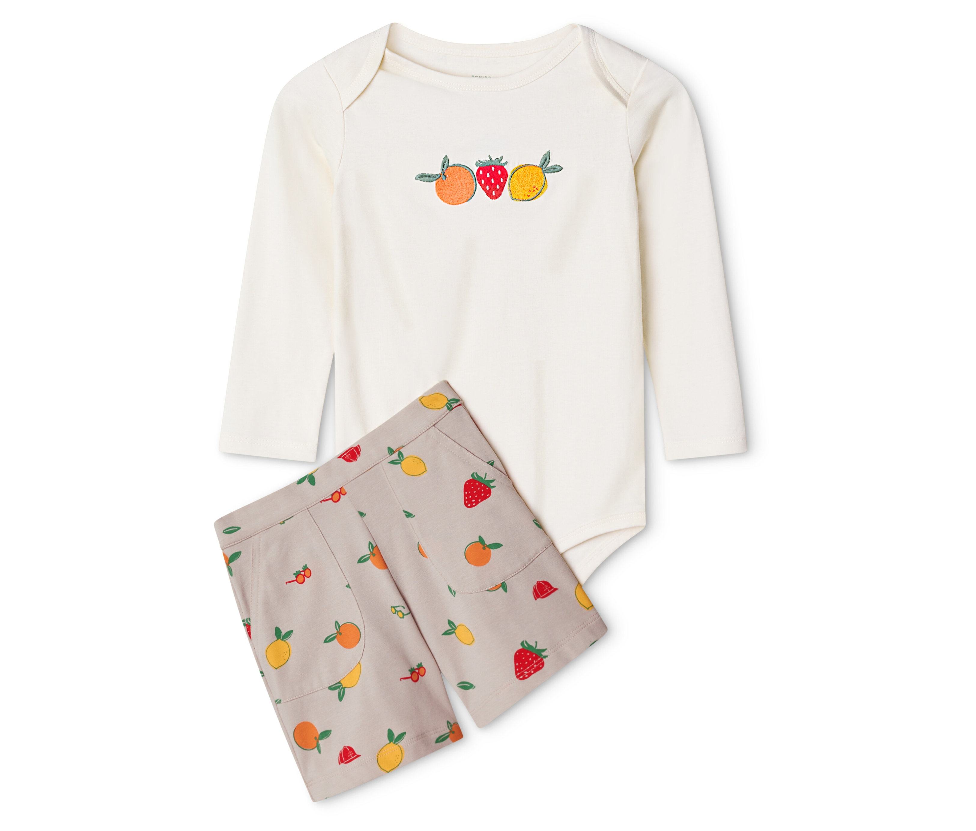 Tchibo - Zestaw niemowlęcy: body i szorty- beżowy