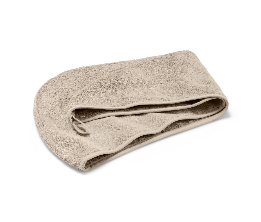 Beżowy, wyjątkowo chłonny ręcznik turban.