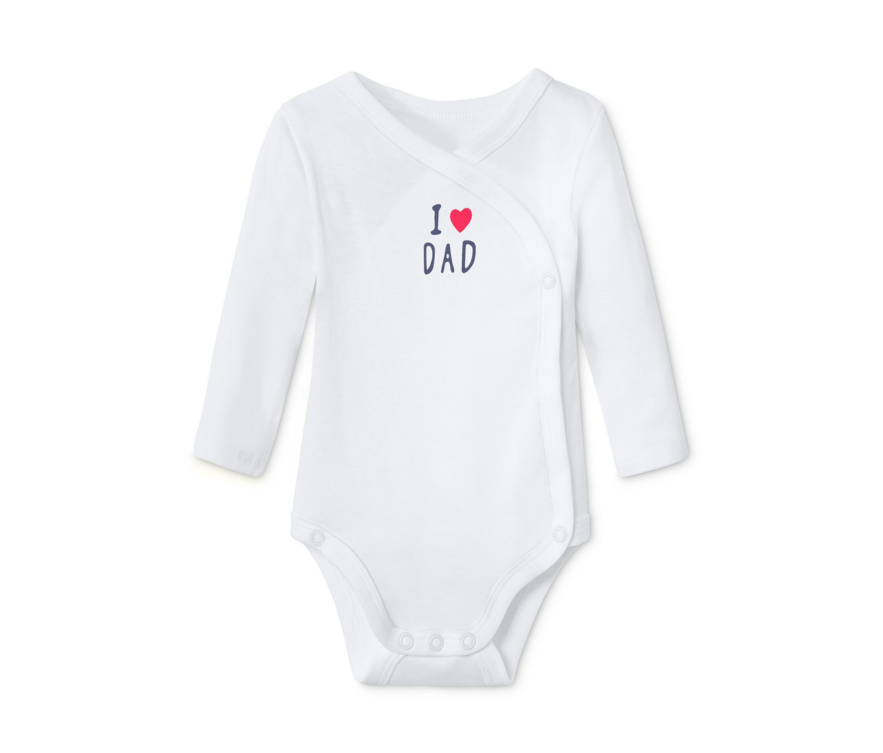 Białe body z długim rękawem z napisem I love DAD, 5 sztuk
