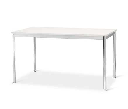 Białe biurko »CN3« ze stołem metalowym, ok. 140 x 80 cm.