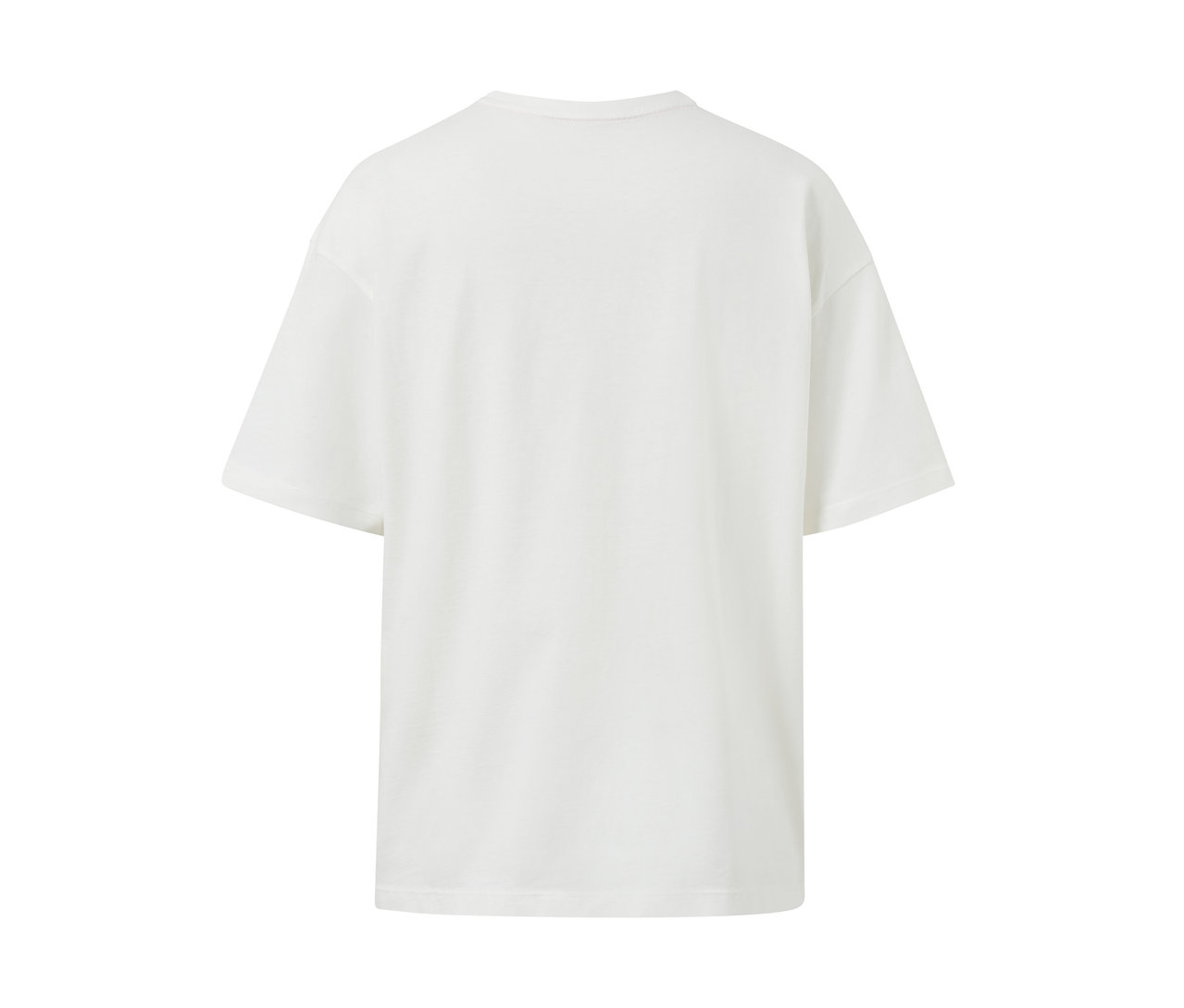 Biała koszulka z nadrukiem.