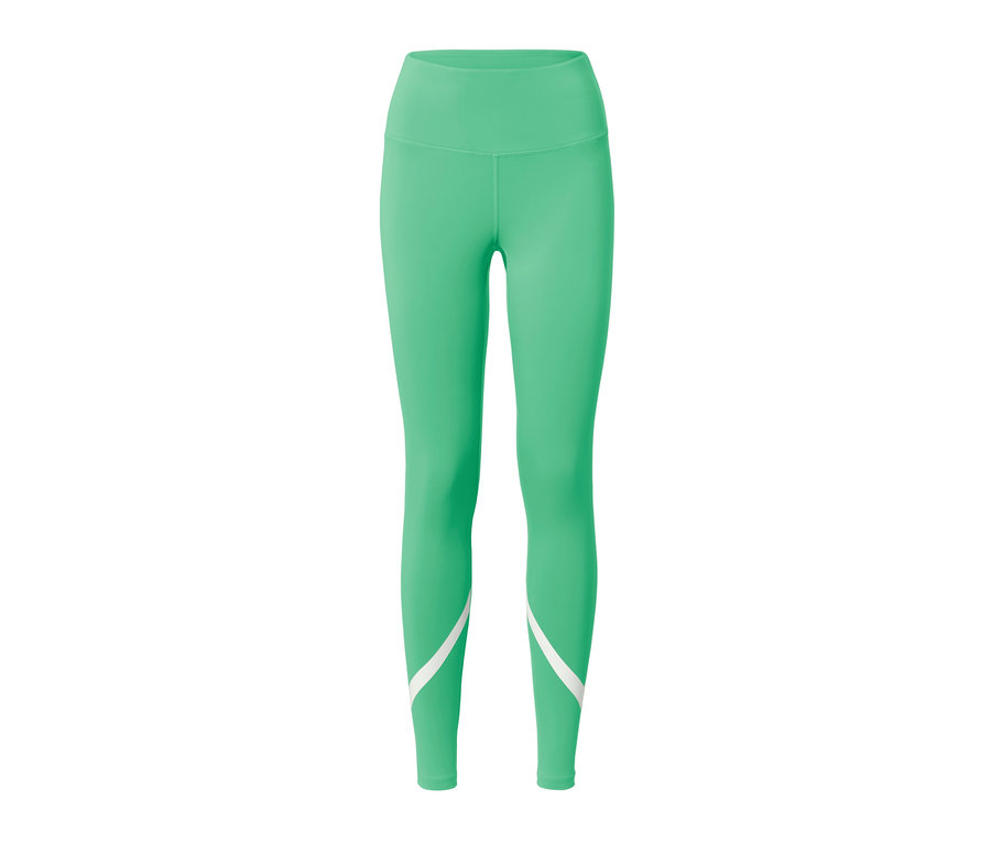 Zielone legginsy sportowe.