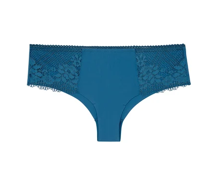 Morskie figi typu hipster raw cut Passionata „Nina” z koronkowymi wstawkami po bokach.