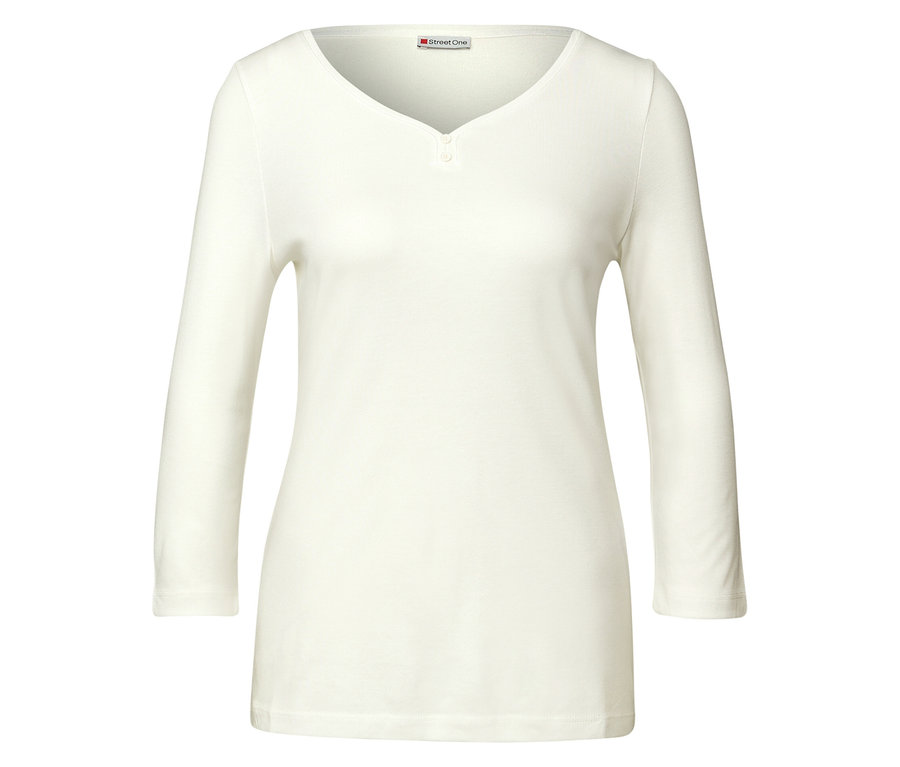 Biała koszulka 3/4 z guzikami od Street One.