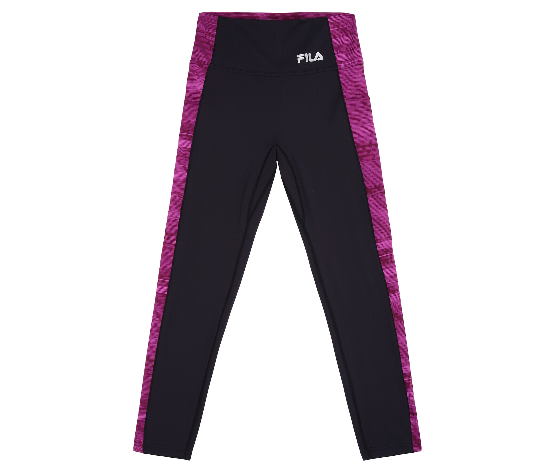 Damskie legginsy sportowe Fila- różowy/czarny/z nadrukiem