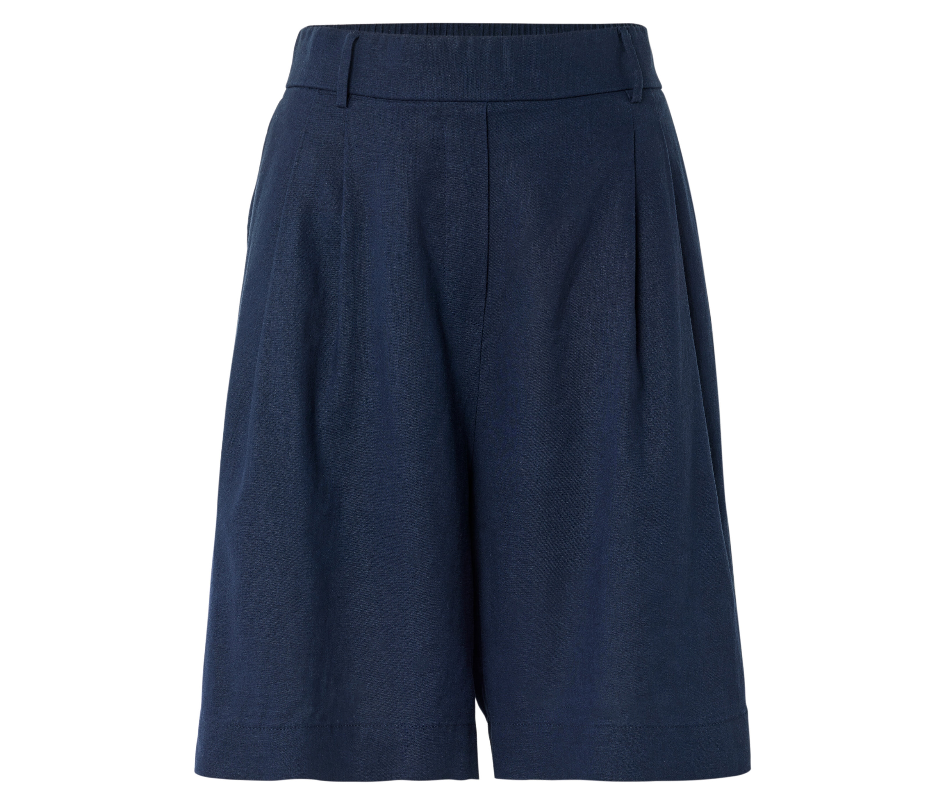 Tchibo - Lniane szorty bermudy- niebieski