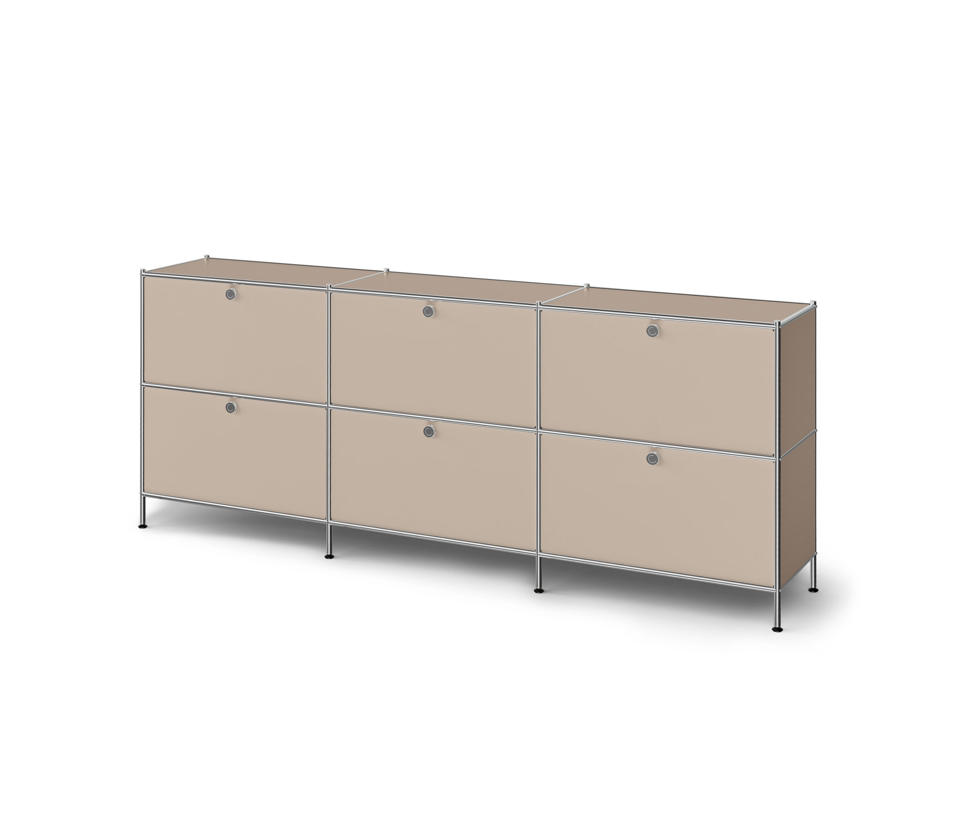 Tchibo - Metalowa szafka typu sideboard „Cn3” z 6 klapami, szarobeżowa