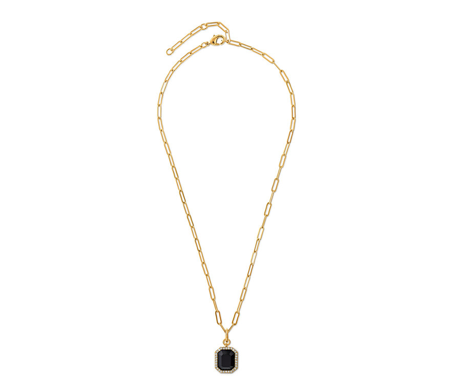 Złoty naszyjnik Royal Black z czarnym kamieniem.
