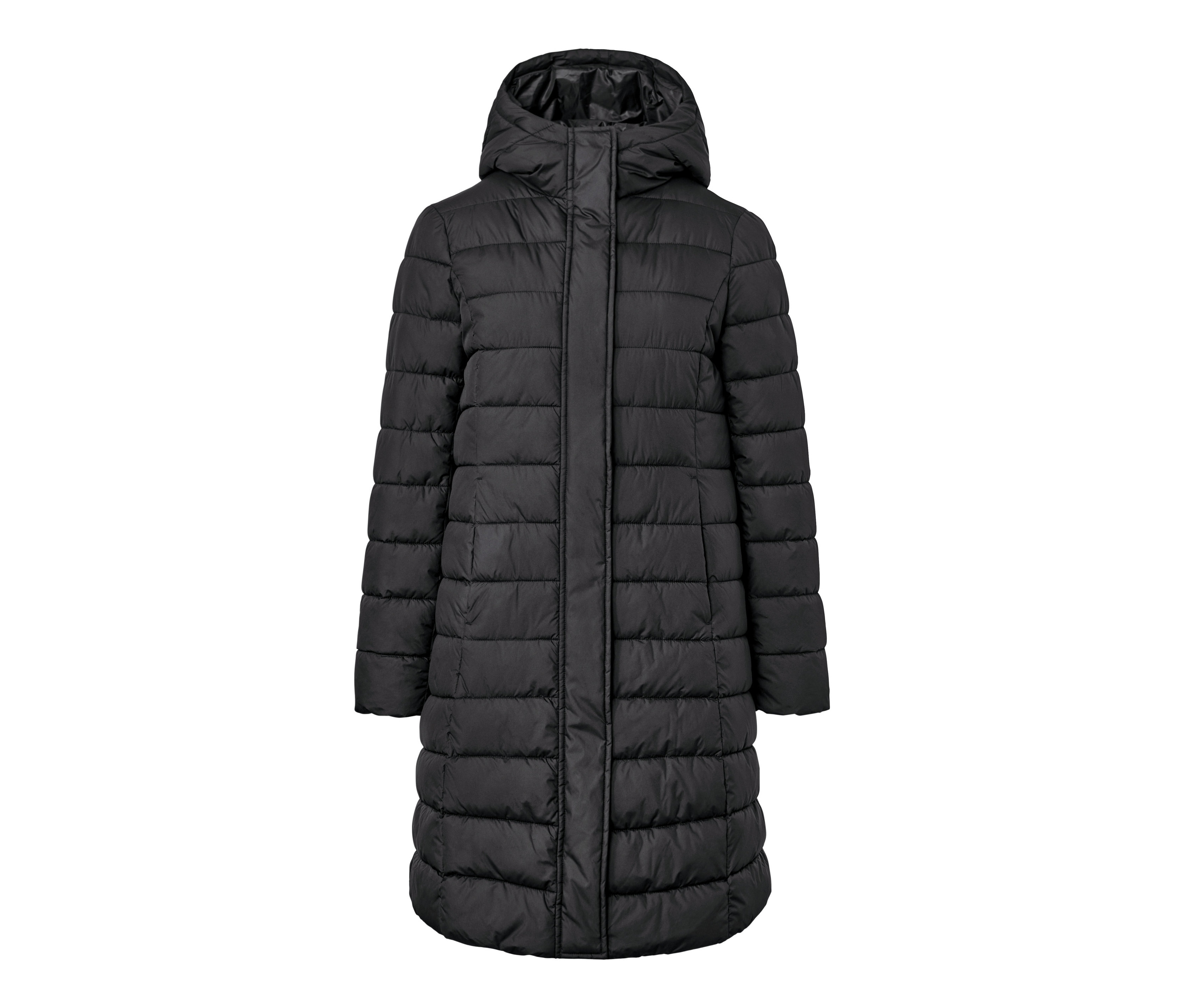 Tchibo - Płaszcz pikowany z kapturem- czarny