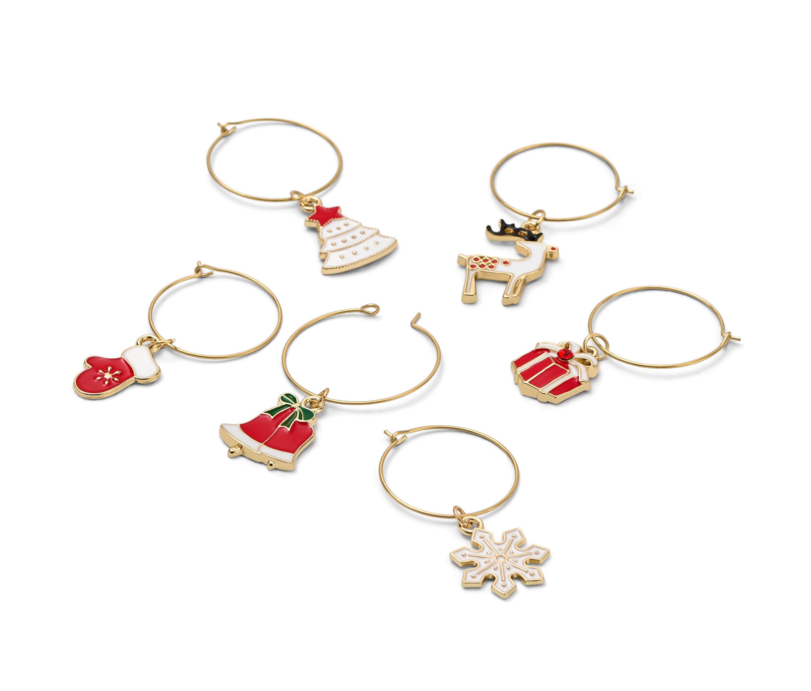 Tchibo - Znaczniki do kieliszków - kolor: złoty/biały