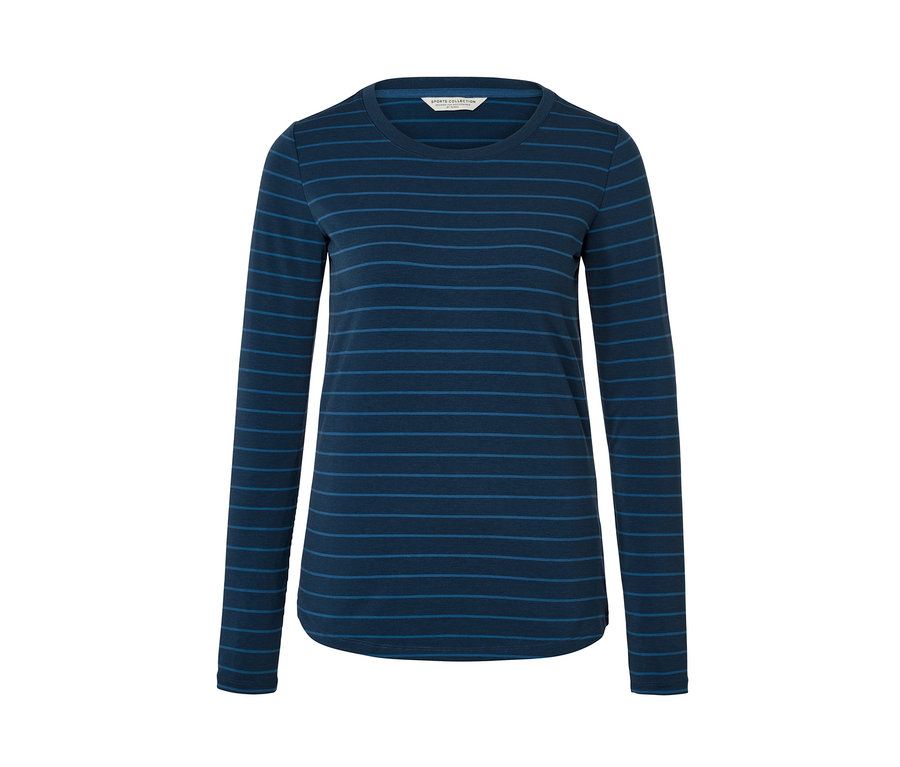 Koszulka sportowa w paski z długim rękawem.