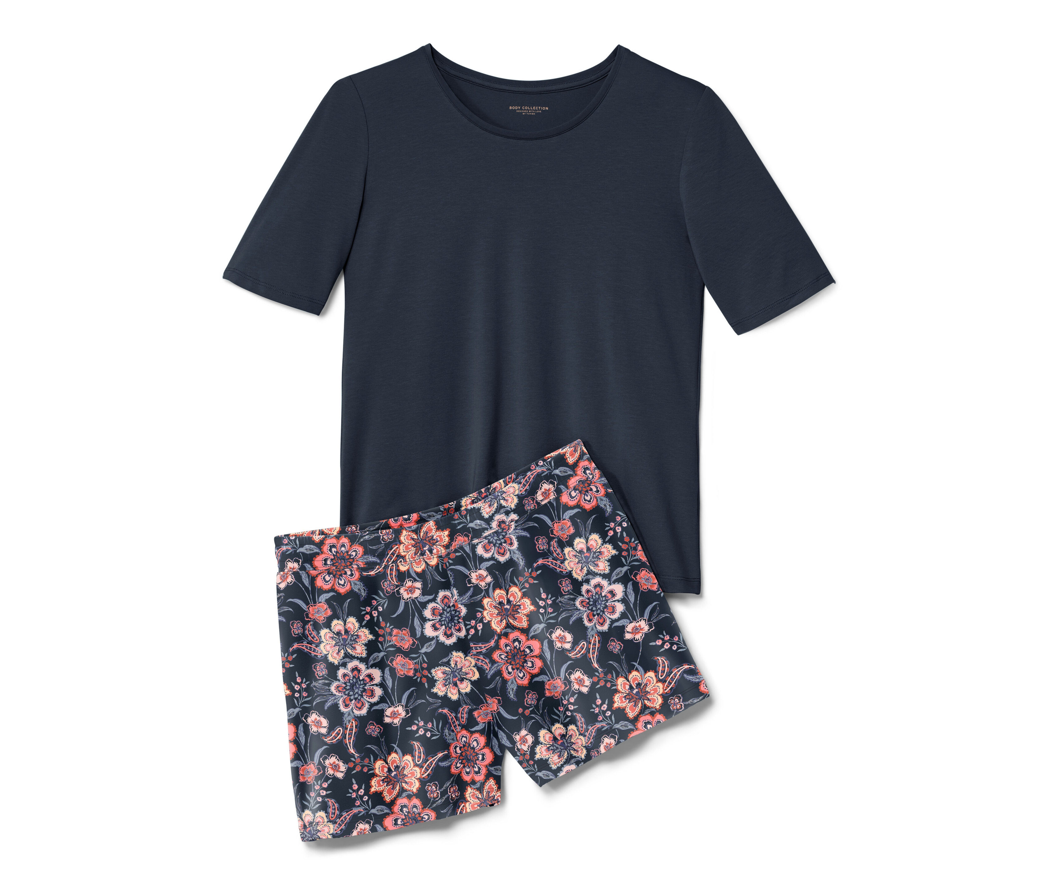 Tchibo - Piżama z krótkimi spodenkami- niebieski