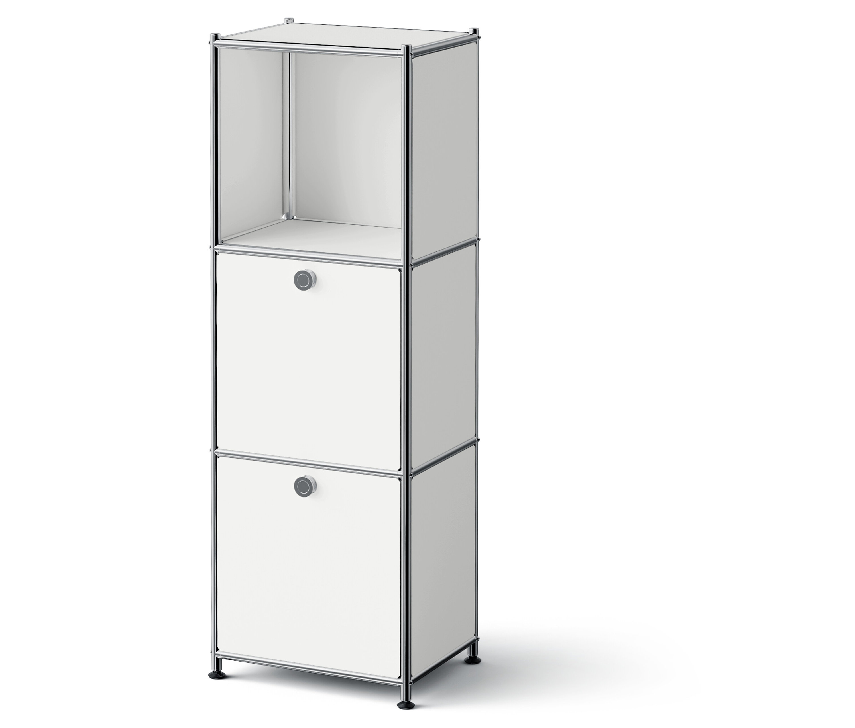 Tchibo - Metalowa komoda „Cn3 Slim Line” z 2 klapami - kolor: biały