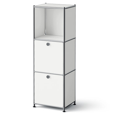 Metalowa komoda „CN3 Slim Line” z 2 klapami, biała