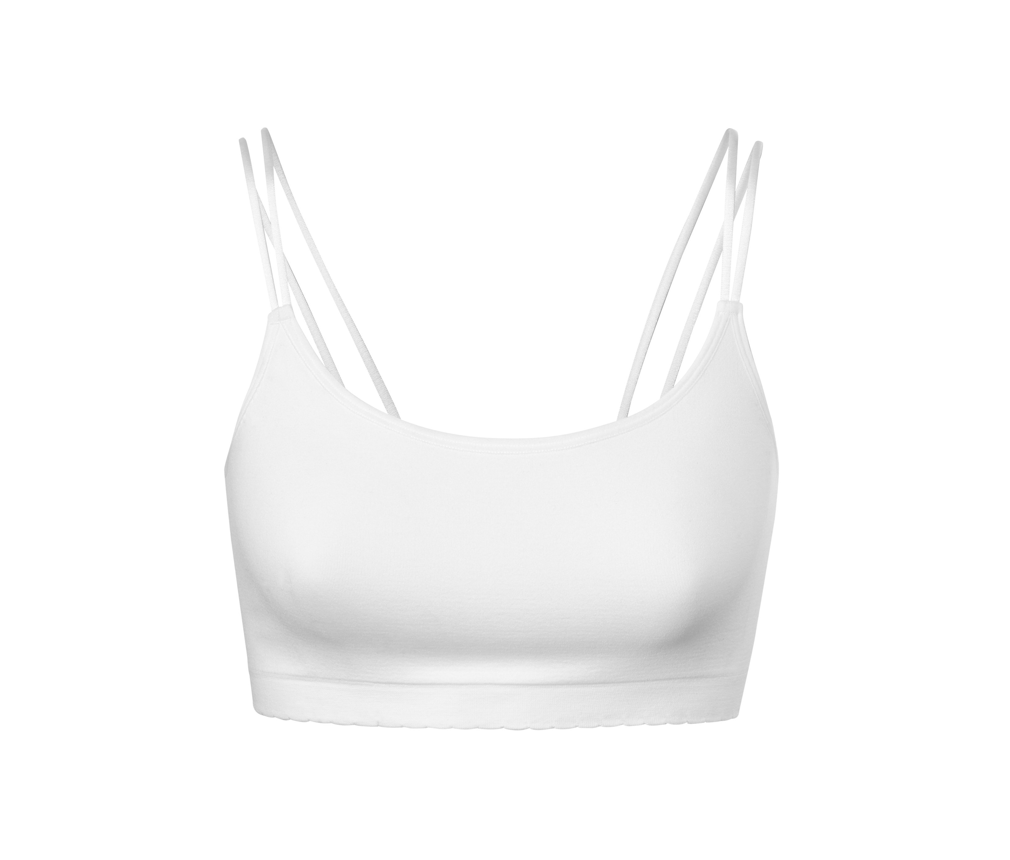 Tchibo - Bezszwowy biustonosz z koronką- biały