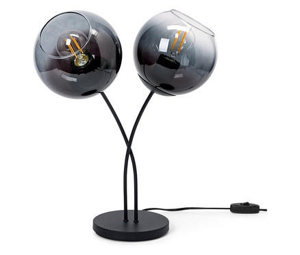 Lampka stołowa z kloszami z przydymionego szkła