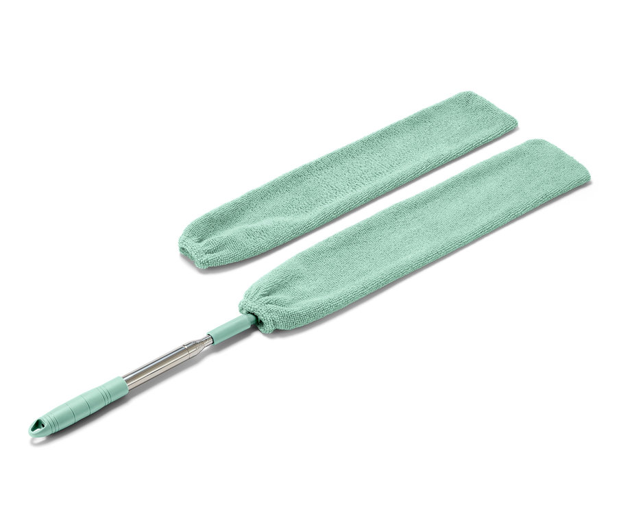 Elastyczna miotełka do kurzu w kolorze zielonym.