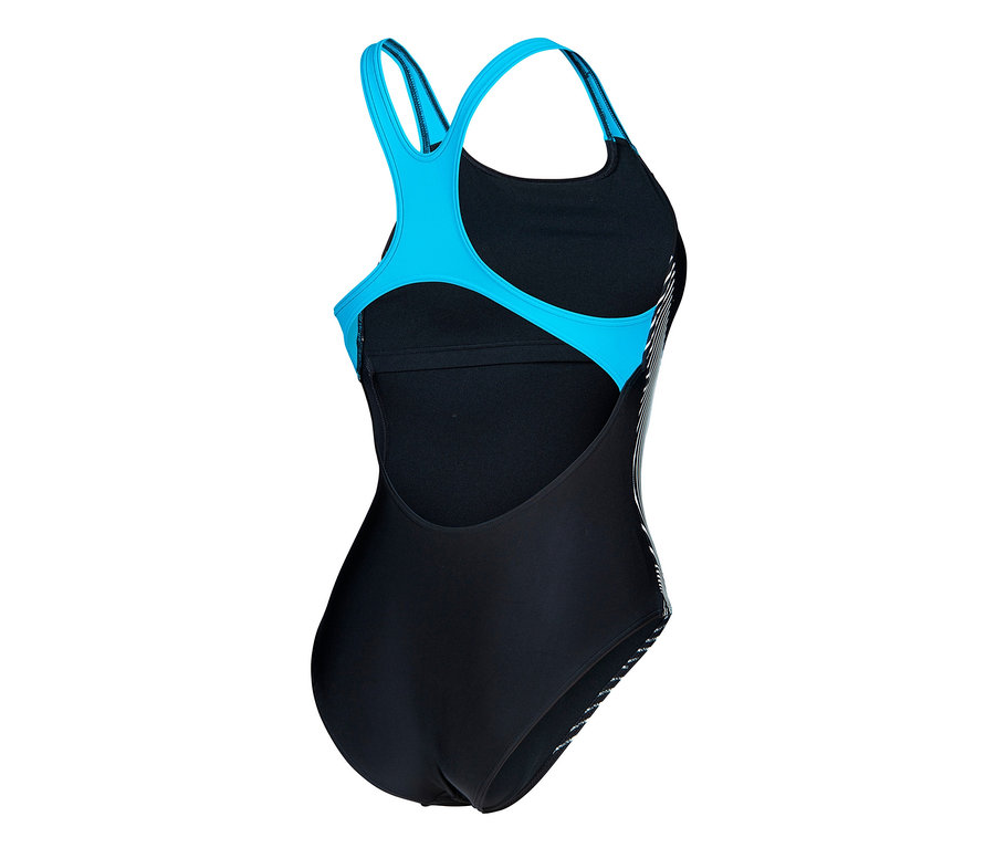 Kostium kąpielowy arena Feel Lily Swim Pro Back, BLACK-TURQUOISE.