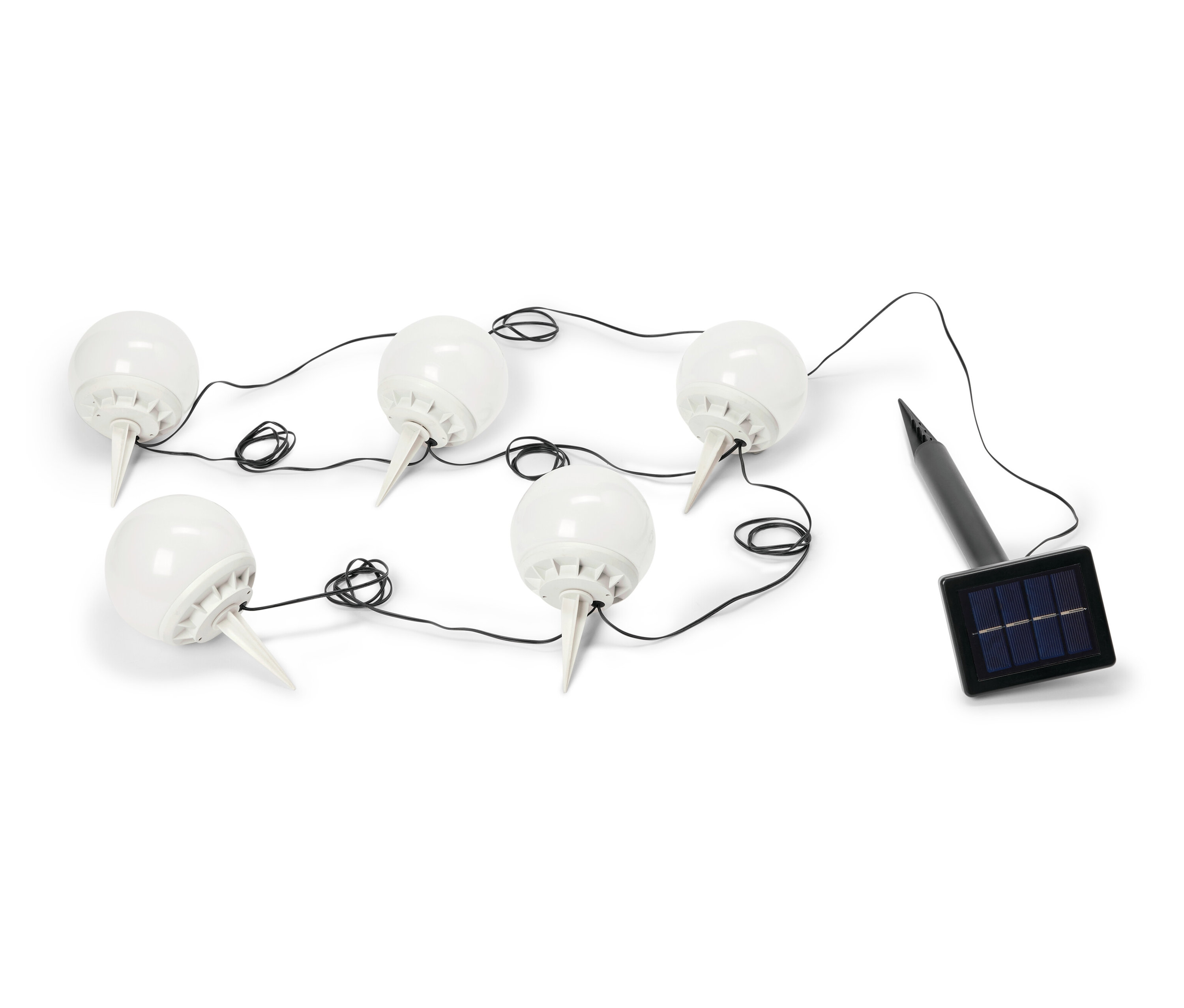 Tchibo - Solarny łańcuch świetlny do umieszczenia przy ziemi - kolor: biały/czarny