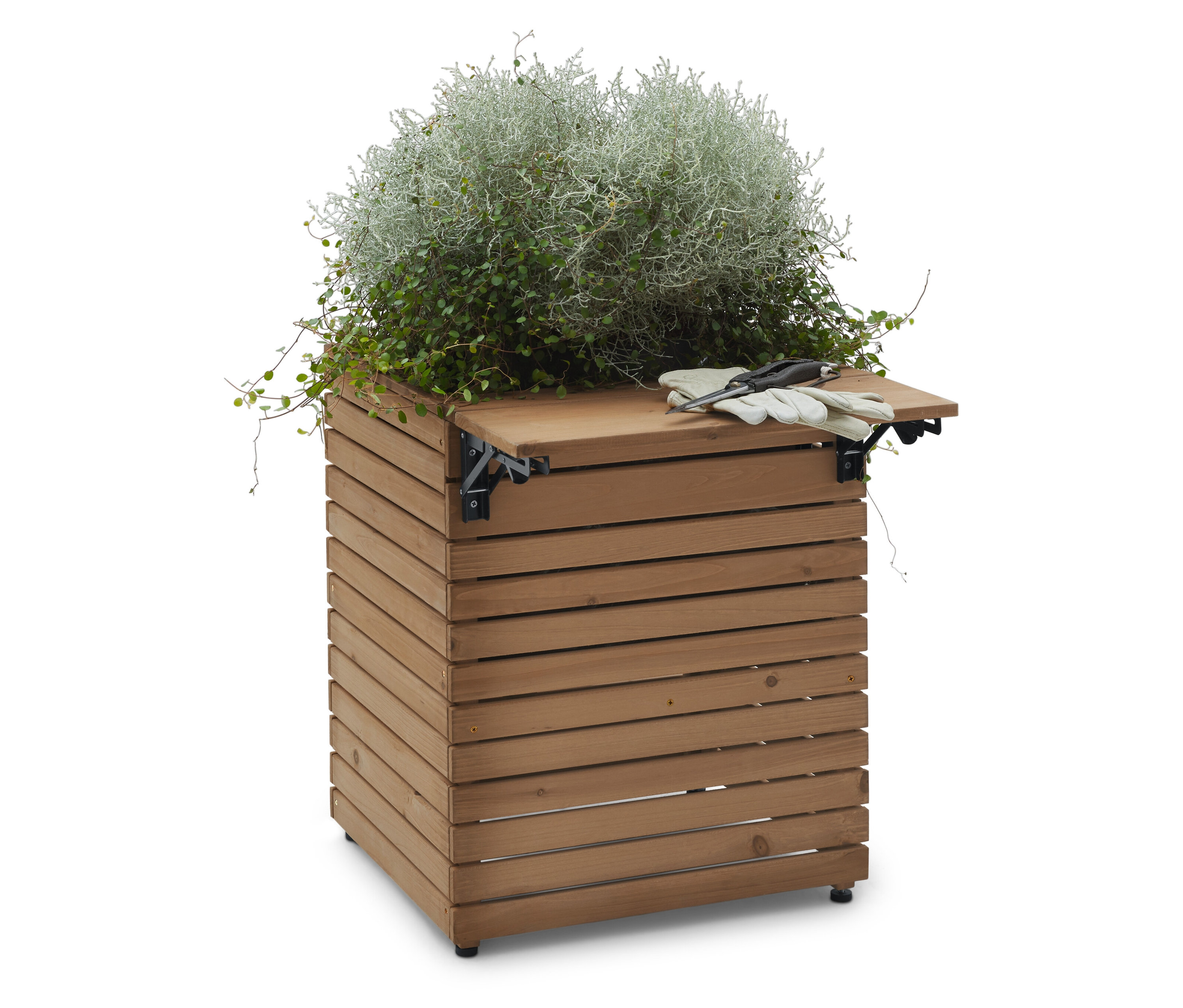 Tchibo - Skrzynka na kwiaty z rozkładanym stolikiem „Tinus” - kolor: brązowy