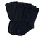 Na białym tle leży kilka par granatowych skarpet.