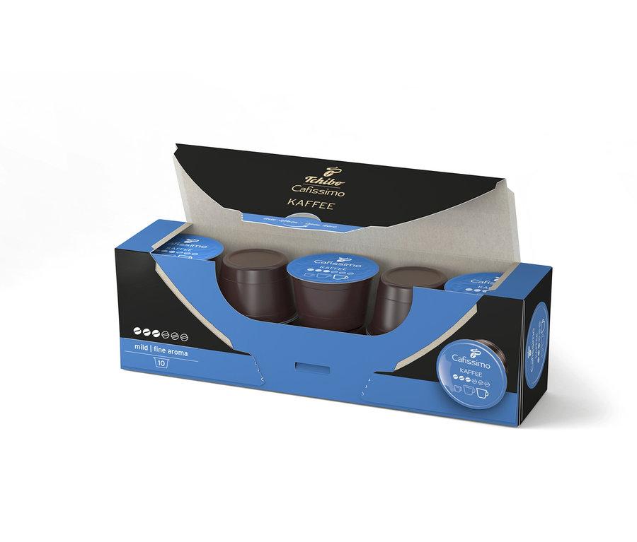 Otwarte opakowanie z dziesięcioma kapsułkami Coffee Mild.