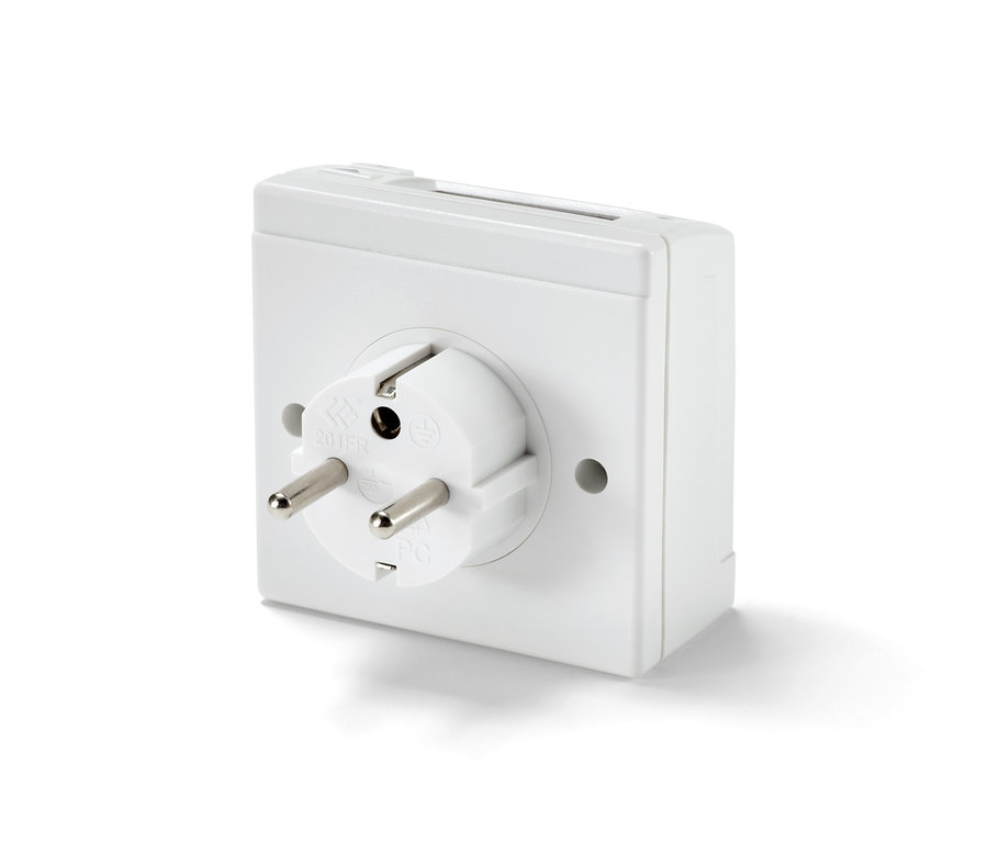 Biały licznik zużycia energii.