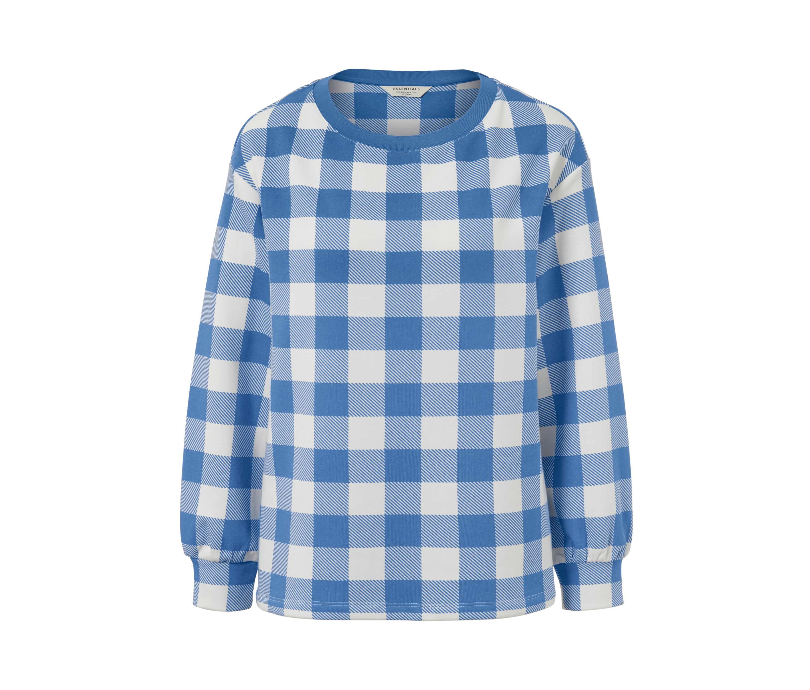 Tchibo - Bluza w kratkę, biały/niebieski
