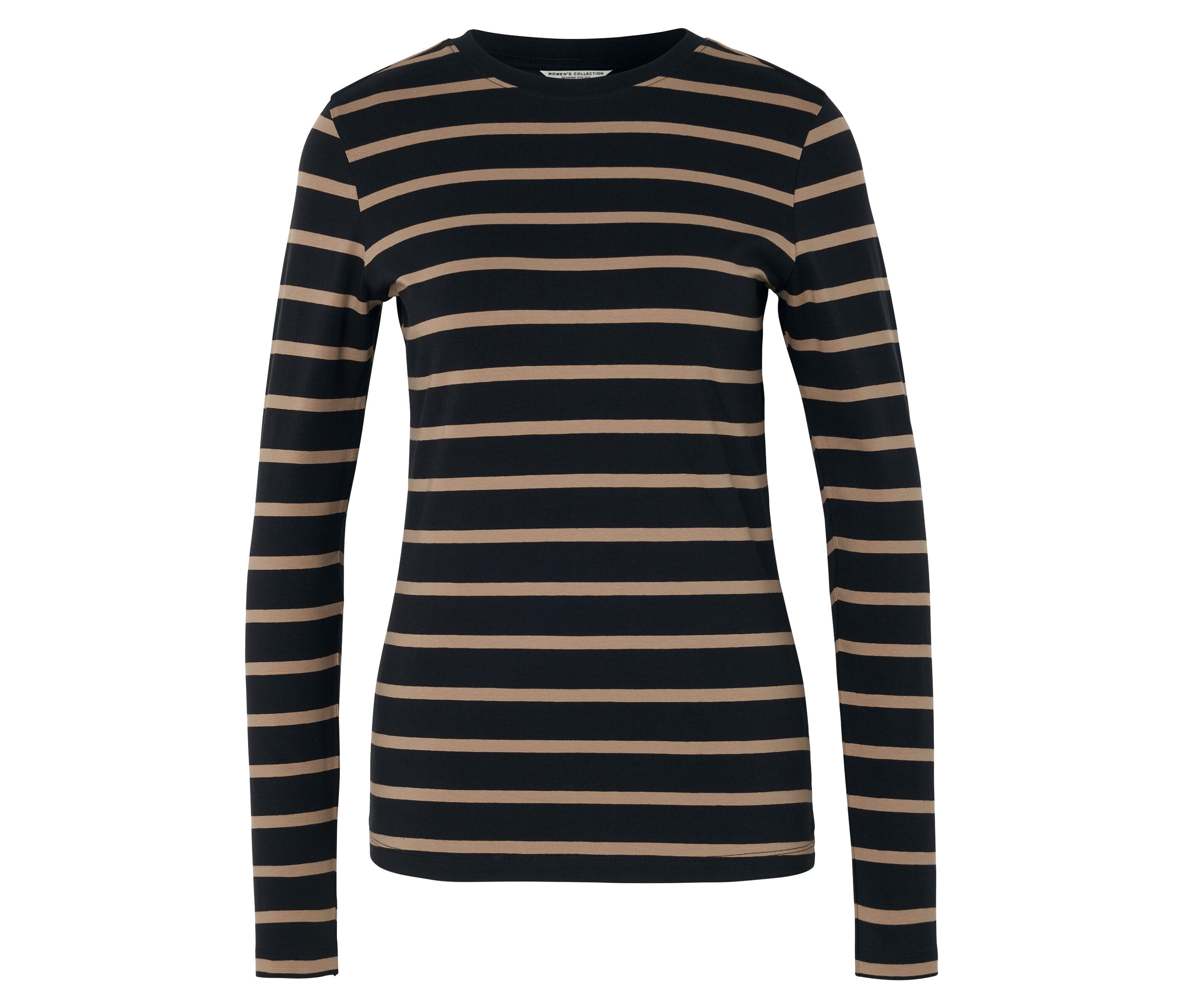Tchibo - Koszulka z długimi rękawami- beżowy/w paski
