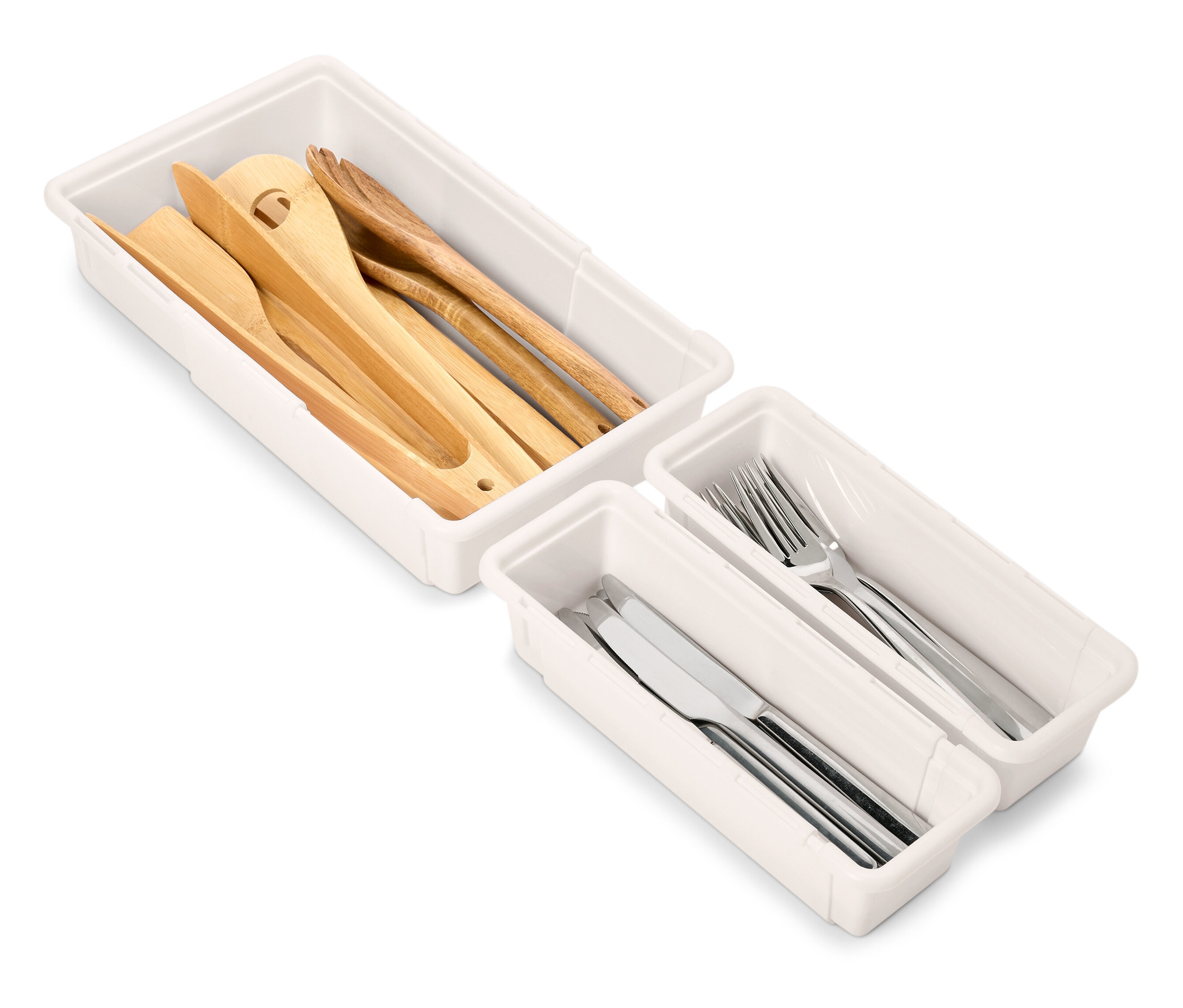 Tchibo - Rozsuwane wkłady do szuflad - kolor: biały